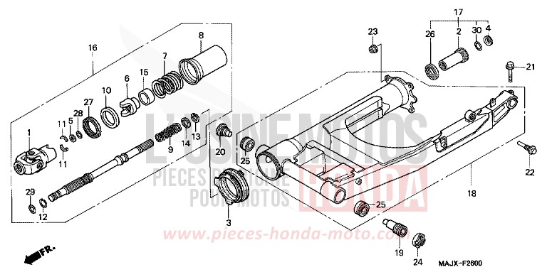 SWINGARM for Pan-European ABS CANDY GRACEFUL RED-U (R151) from 2000